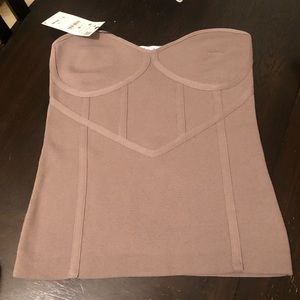 NWT Zara Strapless Brown Top